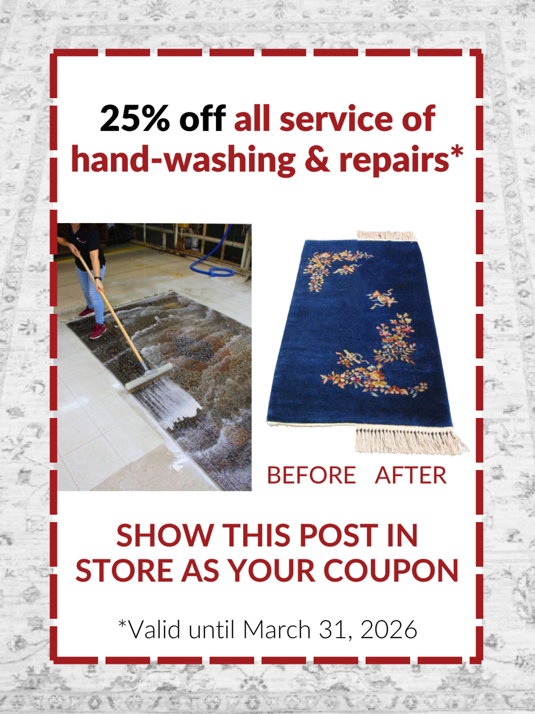 Hand-washing & repair discount
